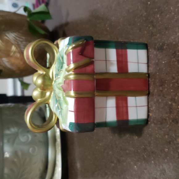 FITZ & FLOYD Candy Box Trinket Sugar Wrapped Christmas Gift Present Handcrafted. - Picture 1 of 1